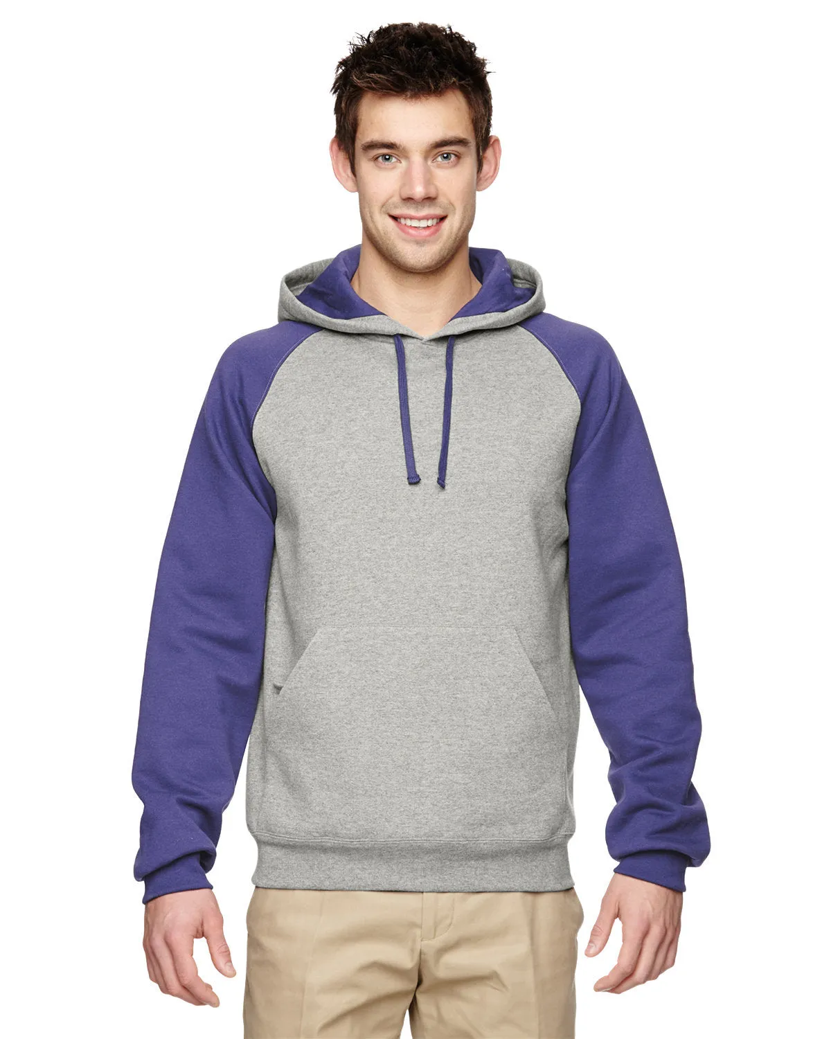 Jerzees 96CR Pull à capuche adulte NuBlend avec empiècements colorés et manches raglan