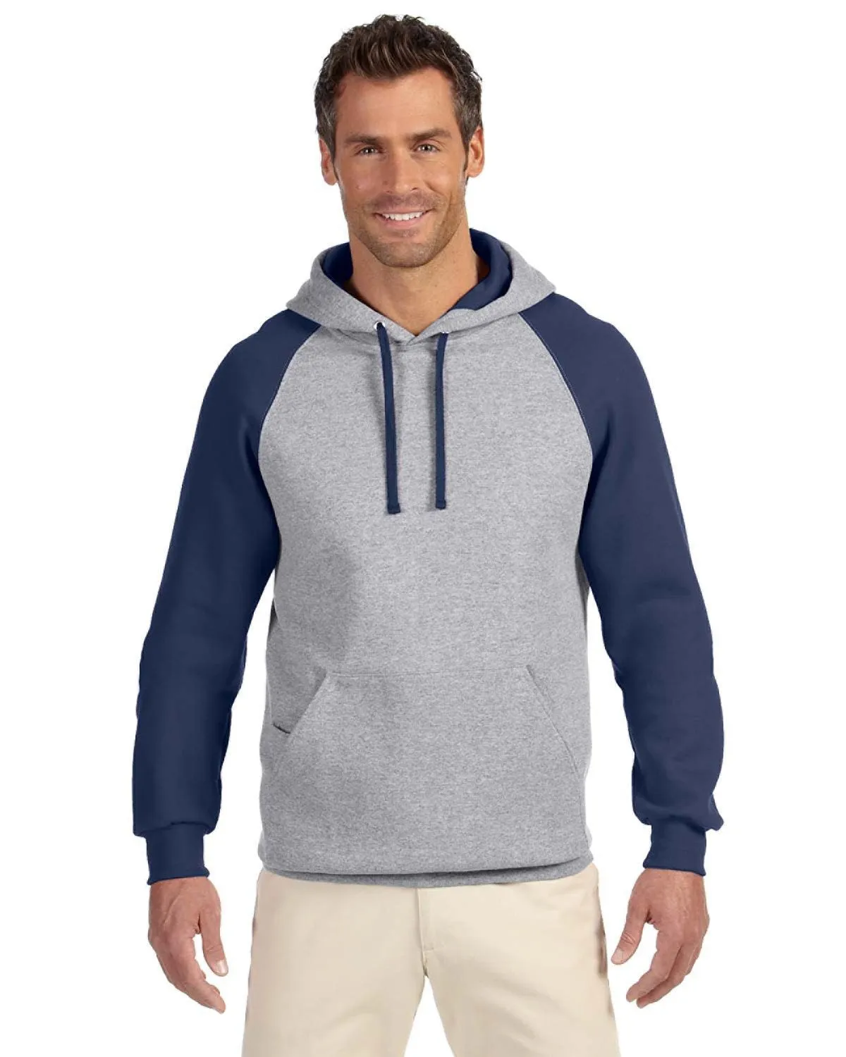 Jerzees 96CR Pull à capuche adulte NuBlend avec empiècements colorés et manches raglan