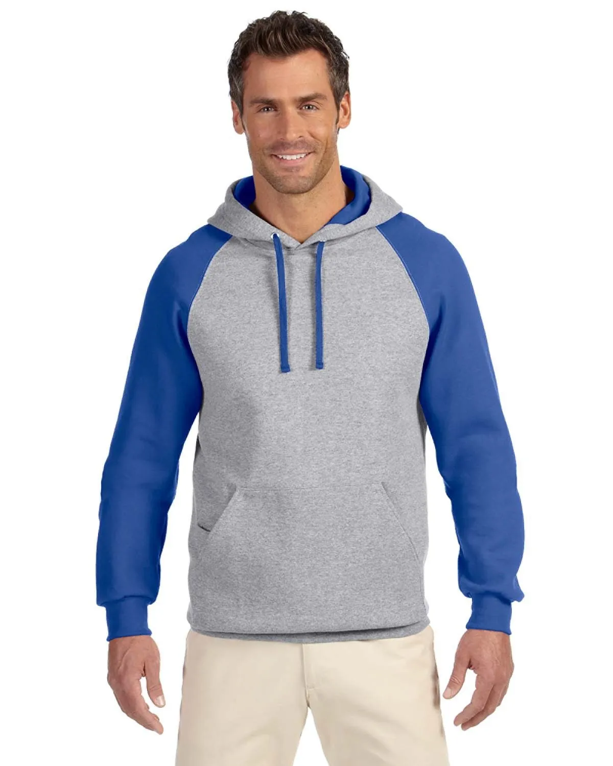 Jerzees 96CR Pull à capuche adulte NuBlend avec empiècements colorés et manches raglan