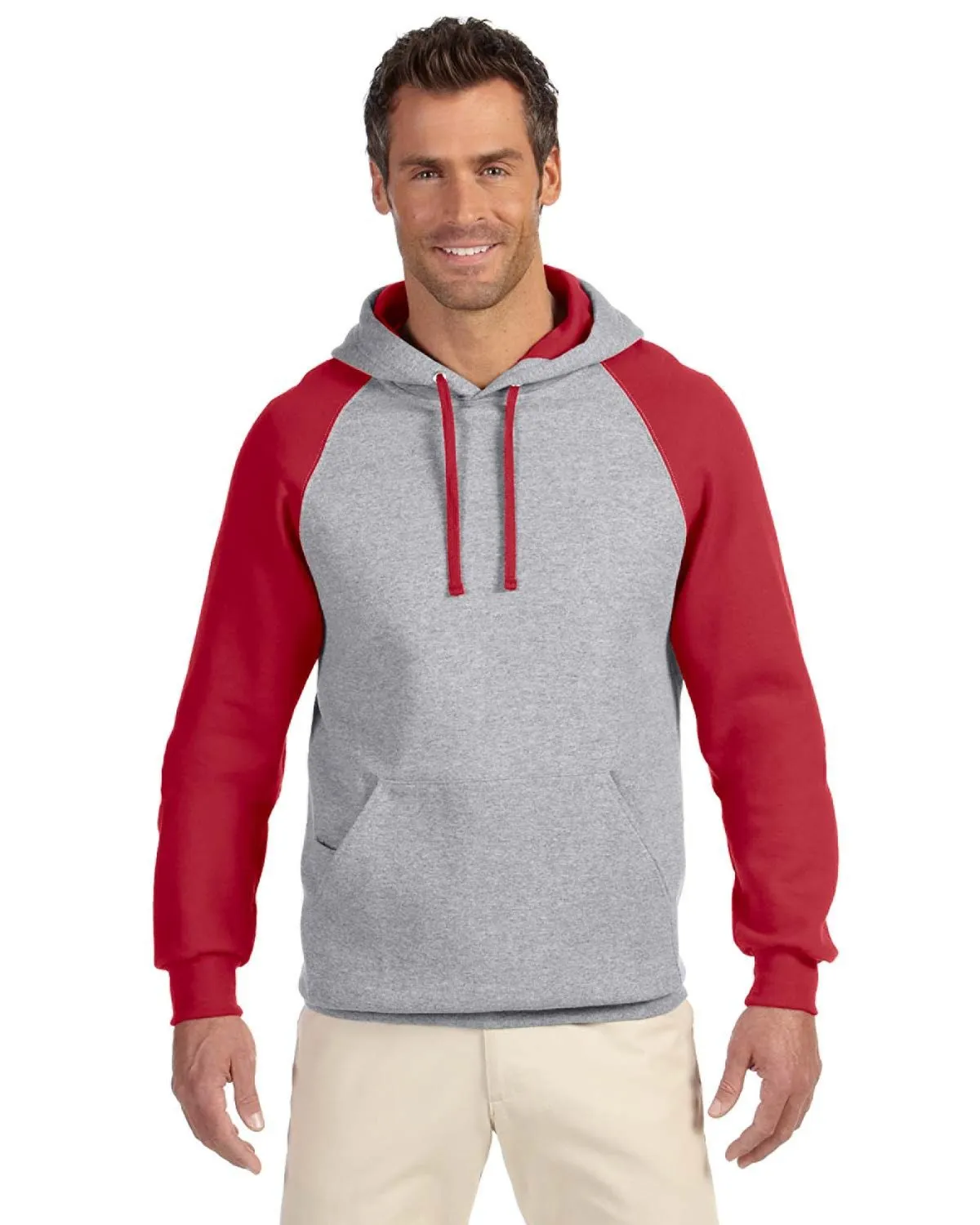 Jerzees 96CR Pull à capuche adulte NuBlend avec empiècements colorés et manches raglan