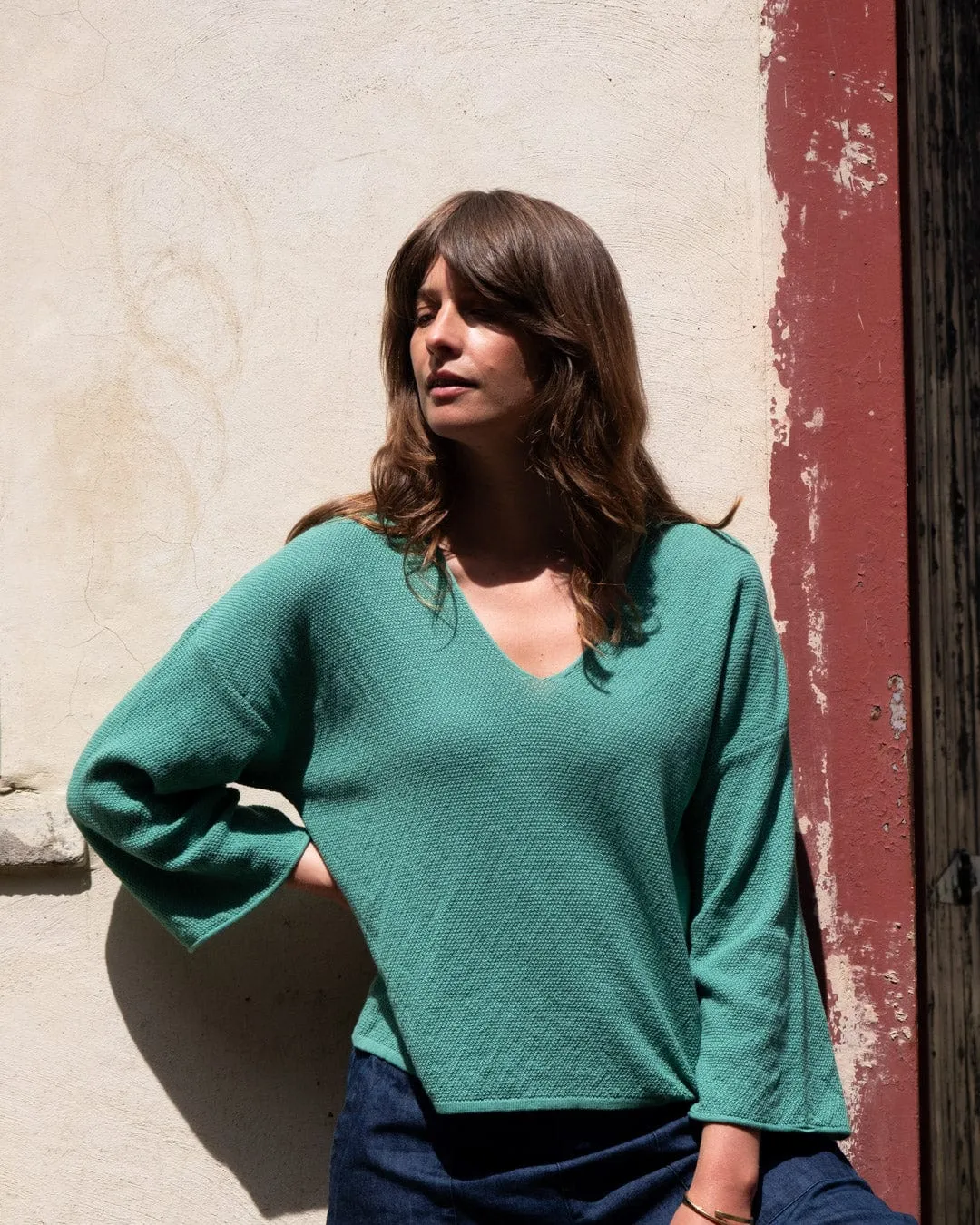 Pull décontracté en coton pour femmes Jody | Menthe