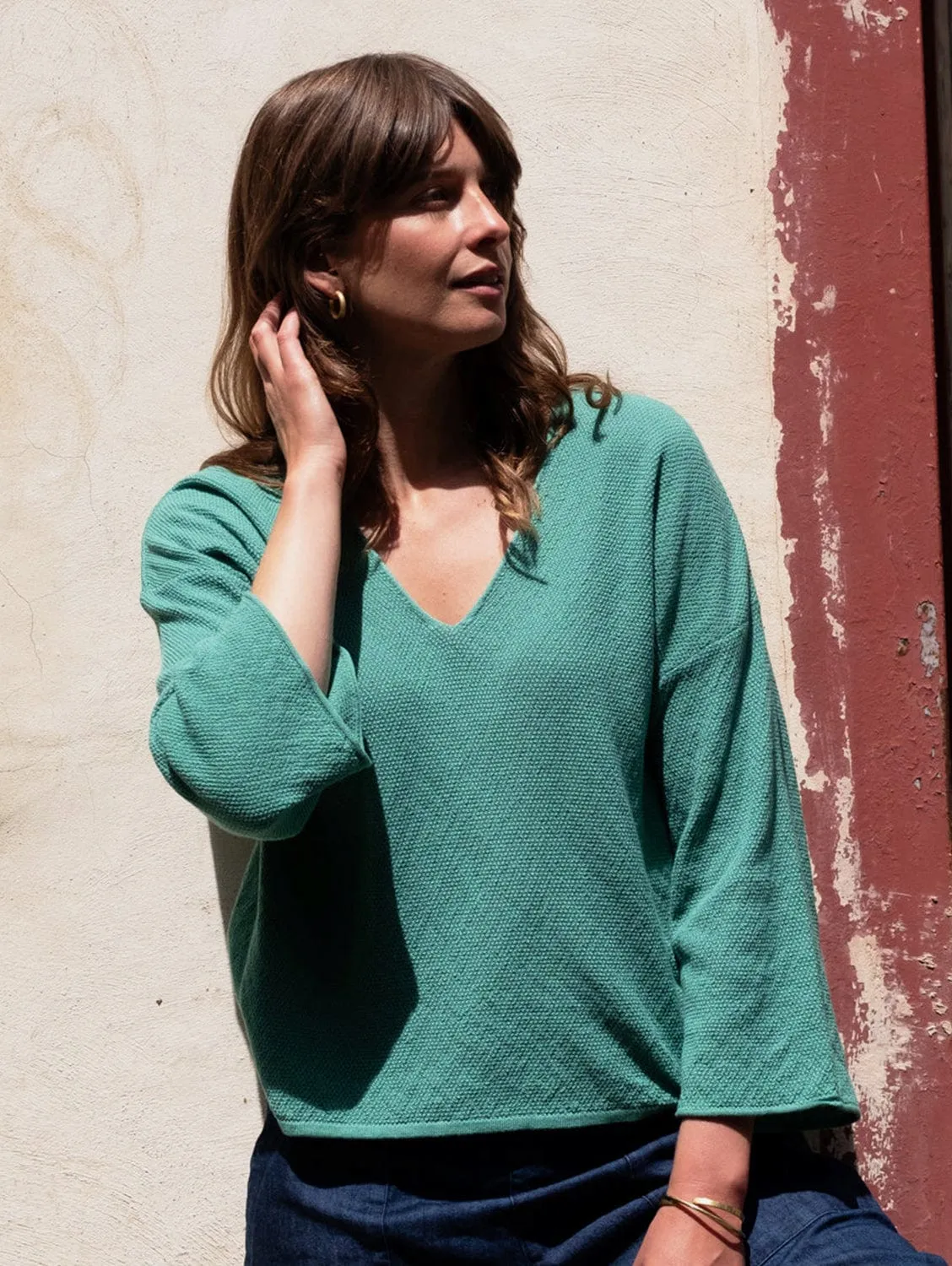 Pull décontracté en coton pour femmes Jody | Menthe