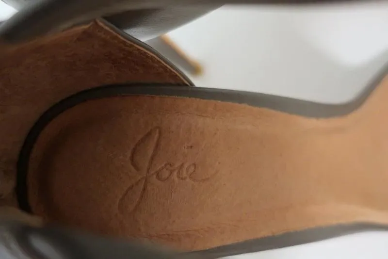 Sandales Joie Elaine Gray en élastique et cuir à brides croisées taille 38.5 à bout ouvert et talon