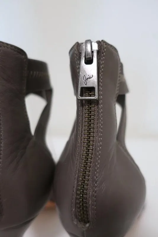Sandales Joie Elaine Gray en élastique et cuir à brides croisées taille 38.5 à bout ouvert et talon