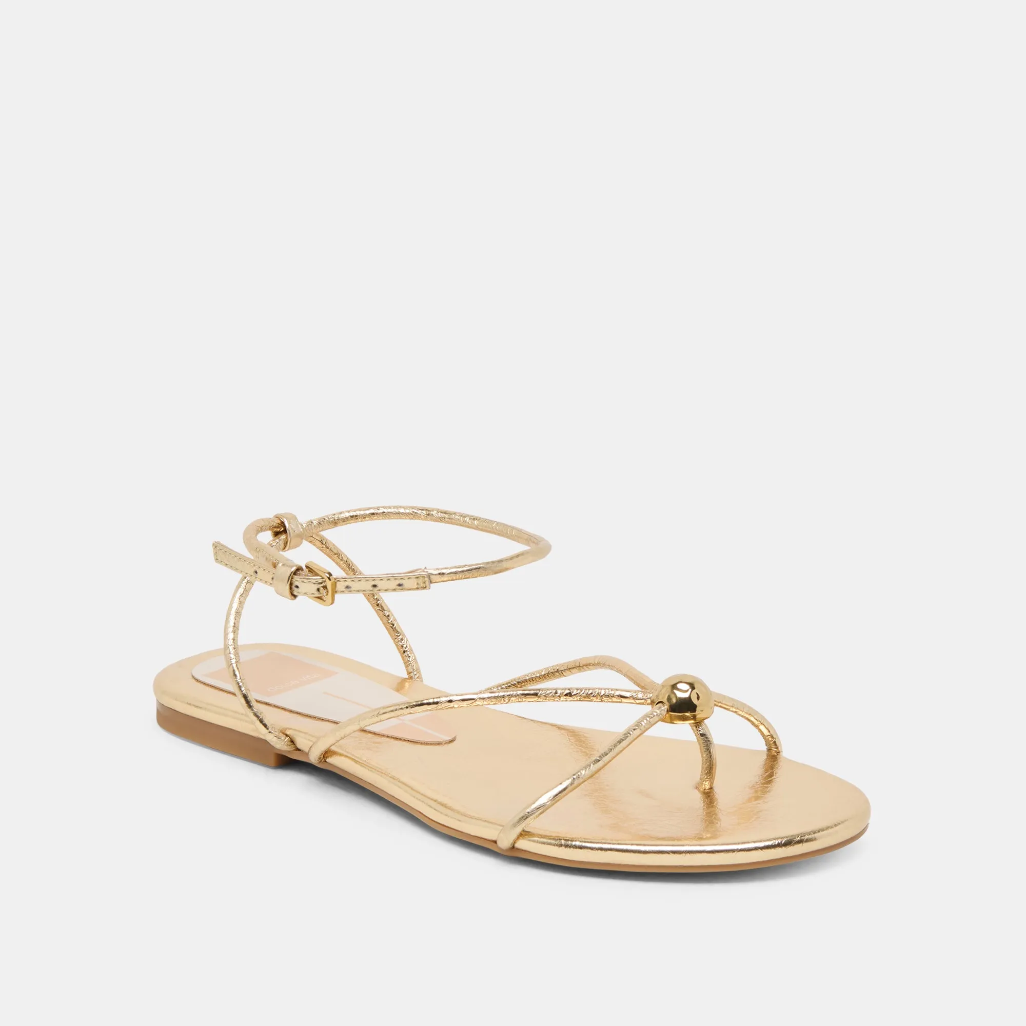 SANDALES KENLEY EN CUIR DORÉ