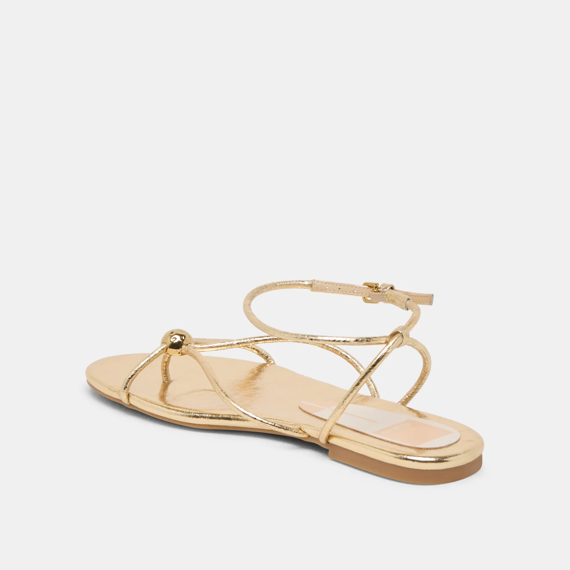 SANDALES KENLEY EN CUIR DORÉ