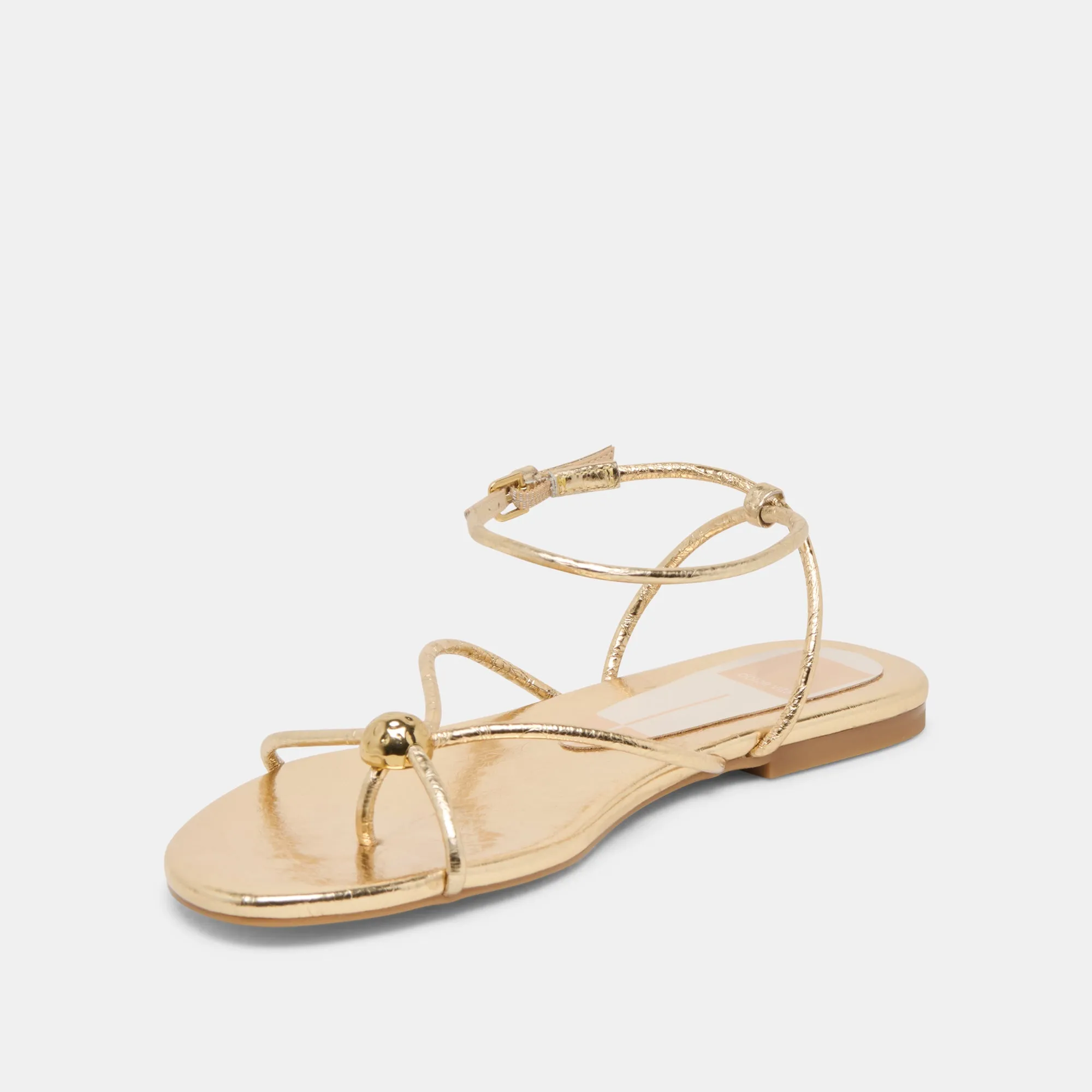 SANDALES KENLEY EN CUIR DORÉ