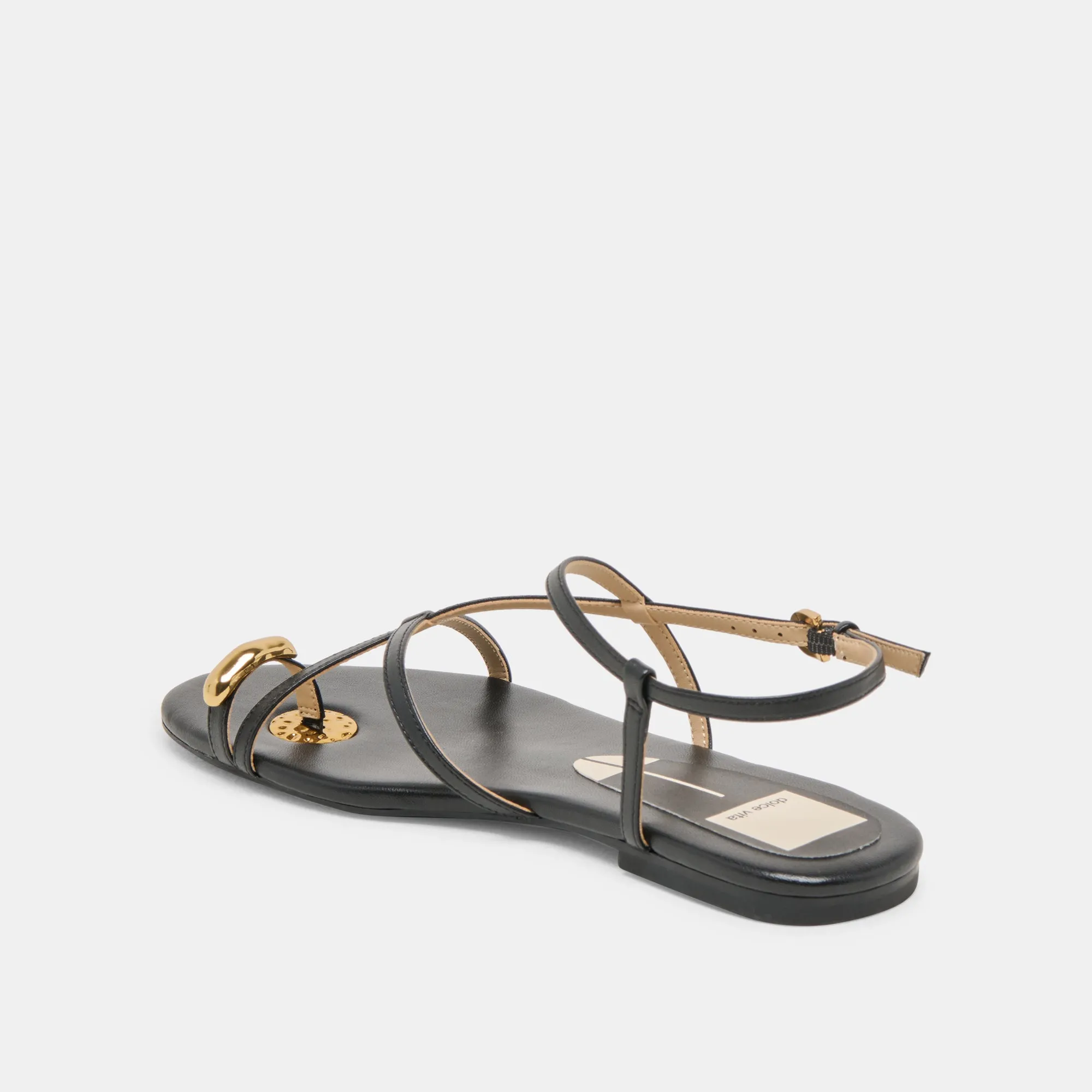 SANDALES KESHA EN CUIR NOIR