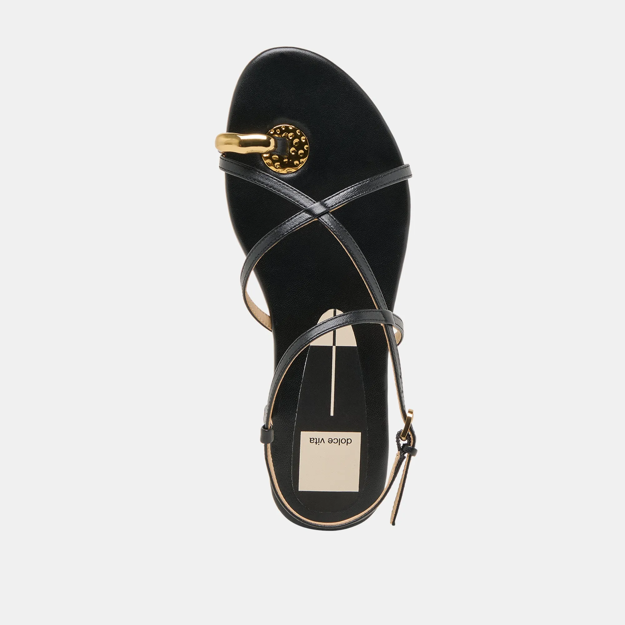 SANDALES KESHA EN CUIR NOIR