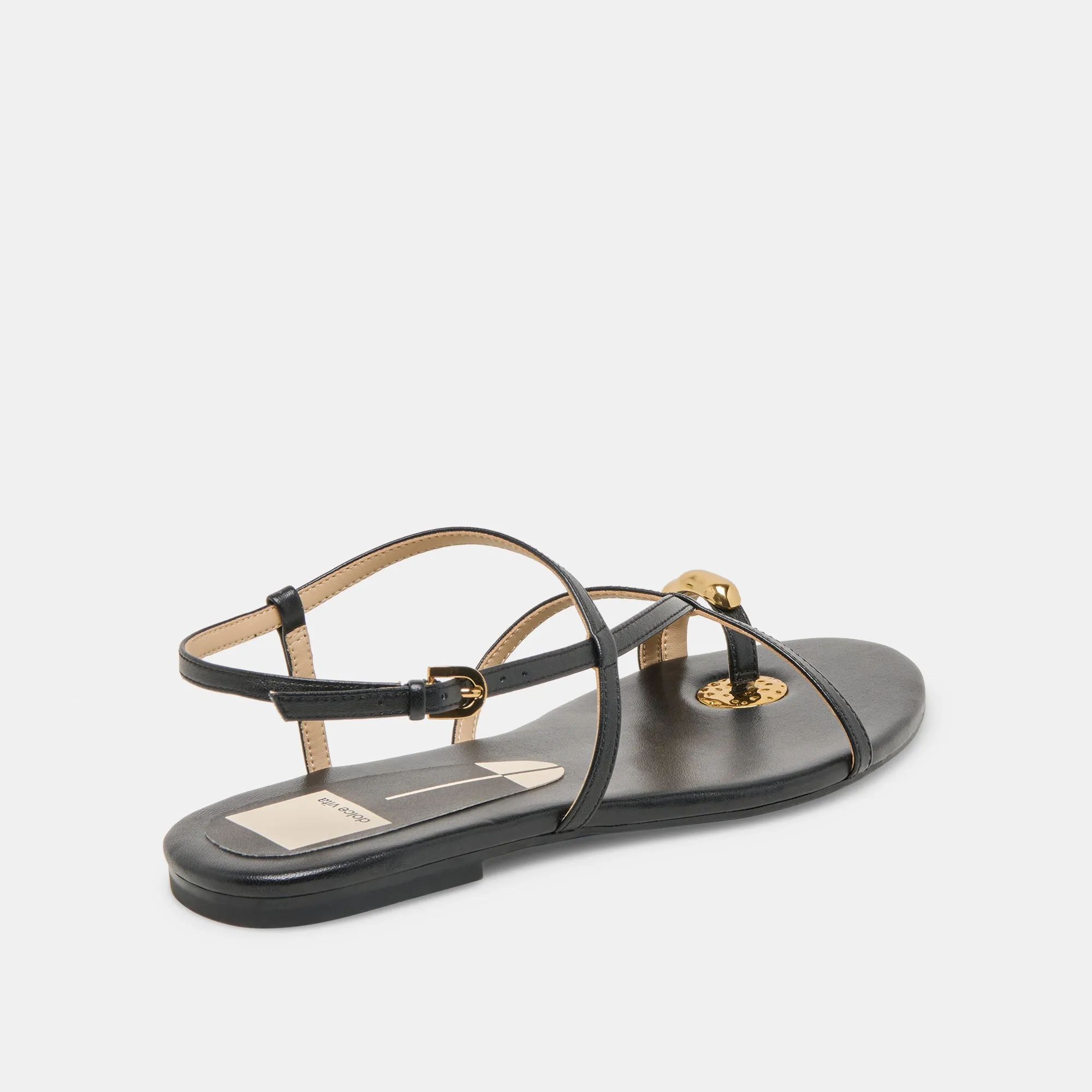SANDALES KESHA EN CUIR NOIR