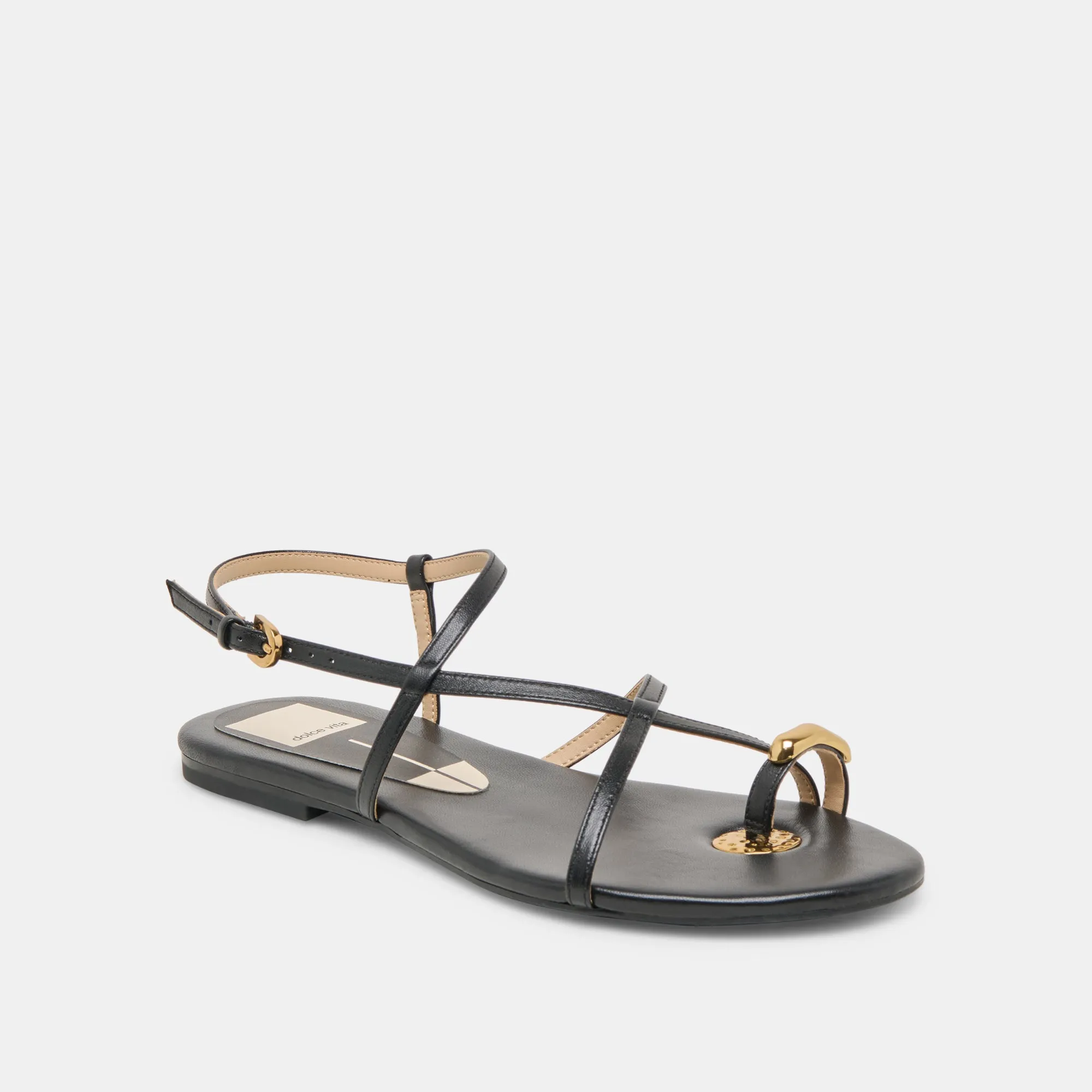 SANDALES KESHA EN CUIR NOIR