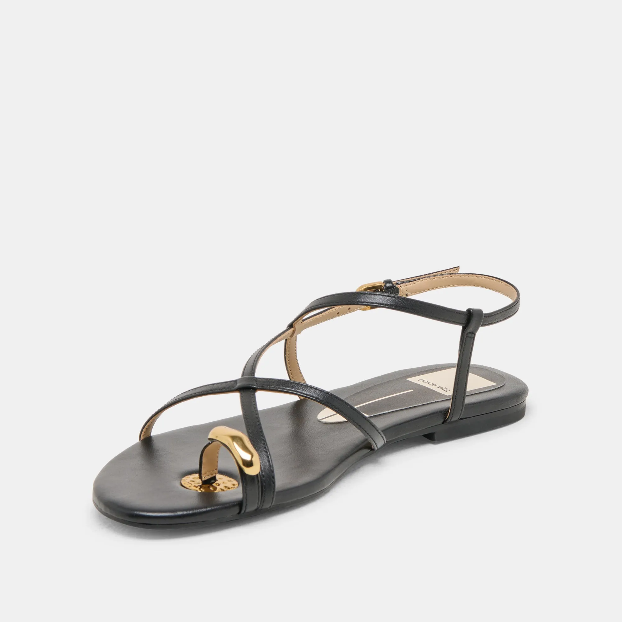 SANDALES KESHA EN CUIR NOIR