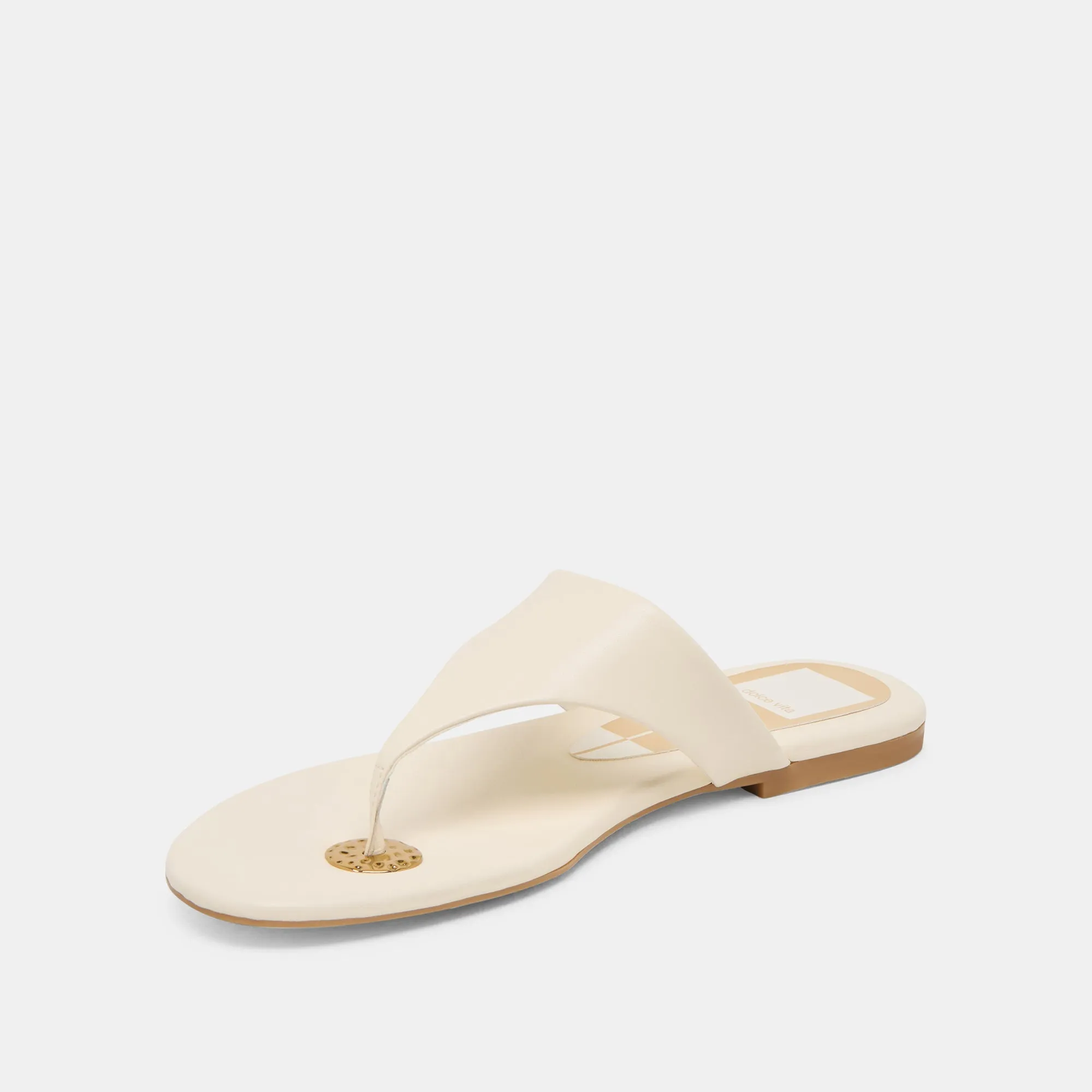 SANDALES KITTLE EN CUIR BLANC CASSÉ