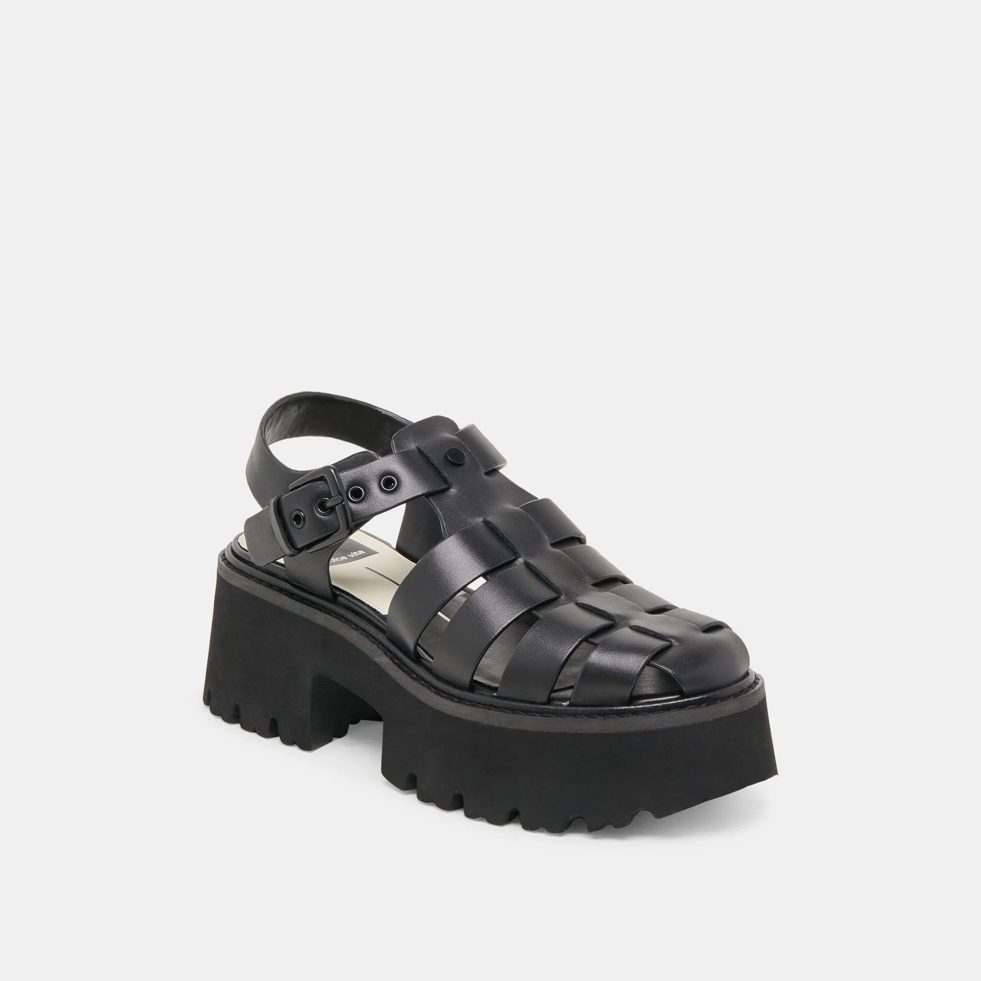 SANDALES TONALES LASLY EN CUIR NOIR
