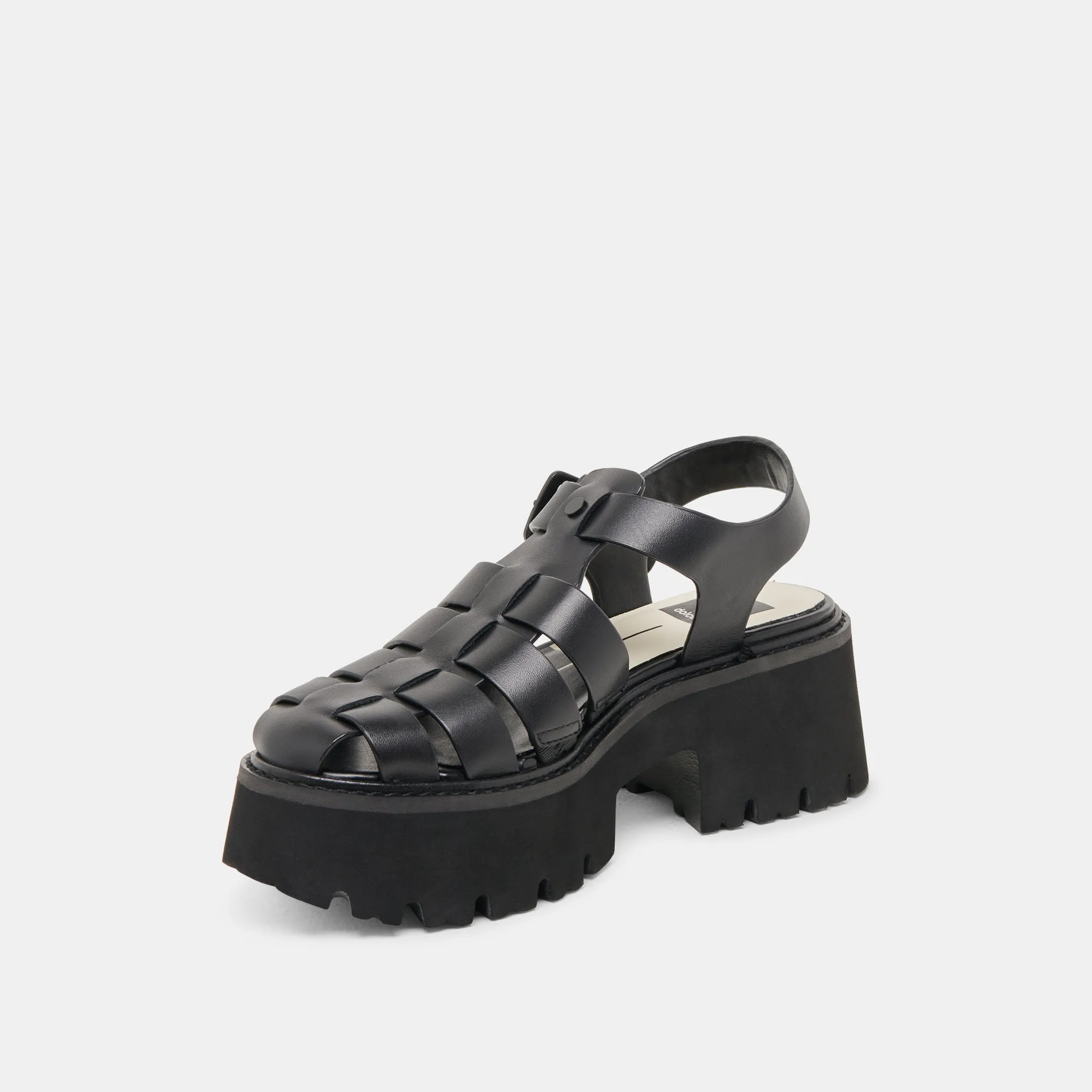 SANDALES TONALES LASLY EN CUIR NOIR