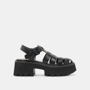 SANDALES TONALES LASLY EN CUIR NOIR