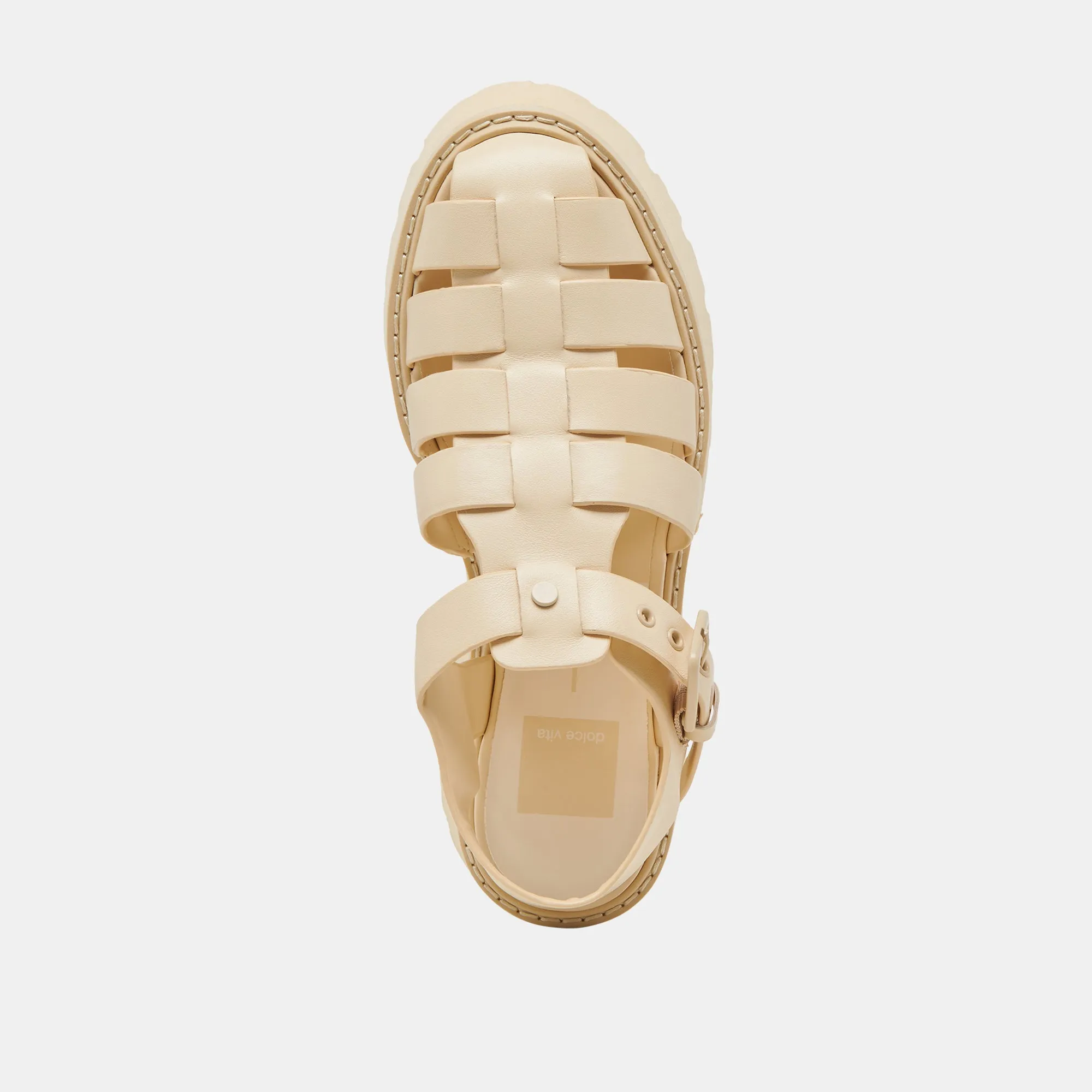 SANDALES TONALES LASLY EN CUIR JAUNE CLAIR