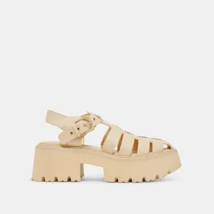 SANDALES TONALES LASLY EN CUIR JAUNE CLAIR
