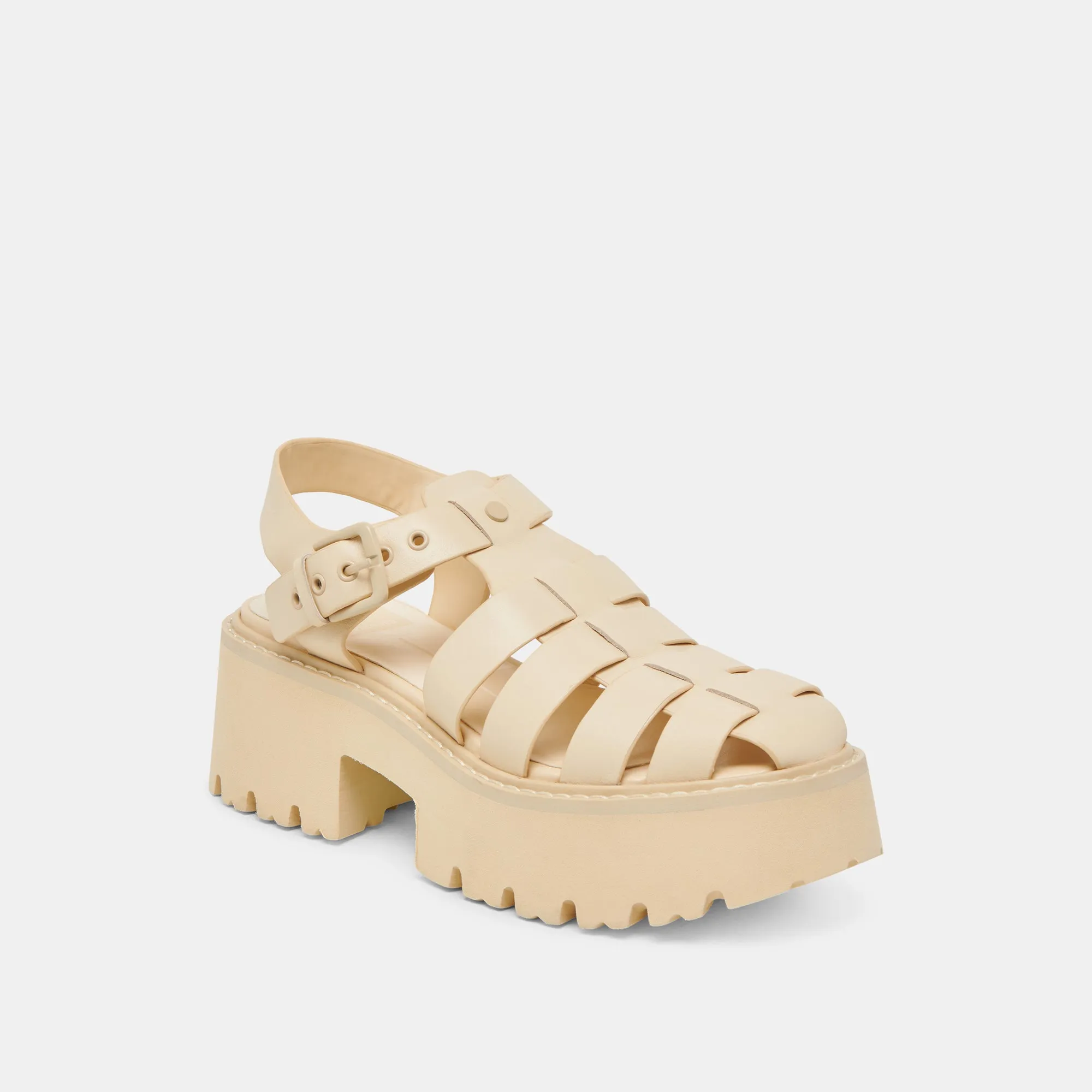 SANDALES TONALES LASLY EN CUIR JAUNE CLAIR
