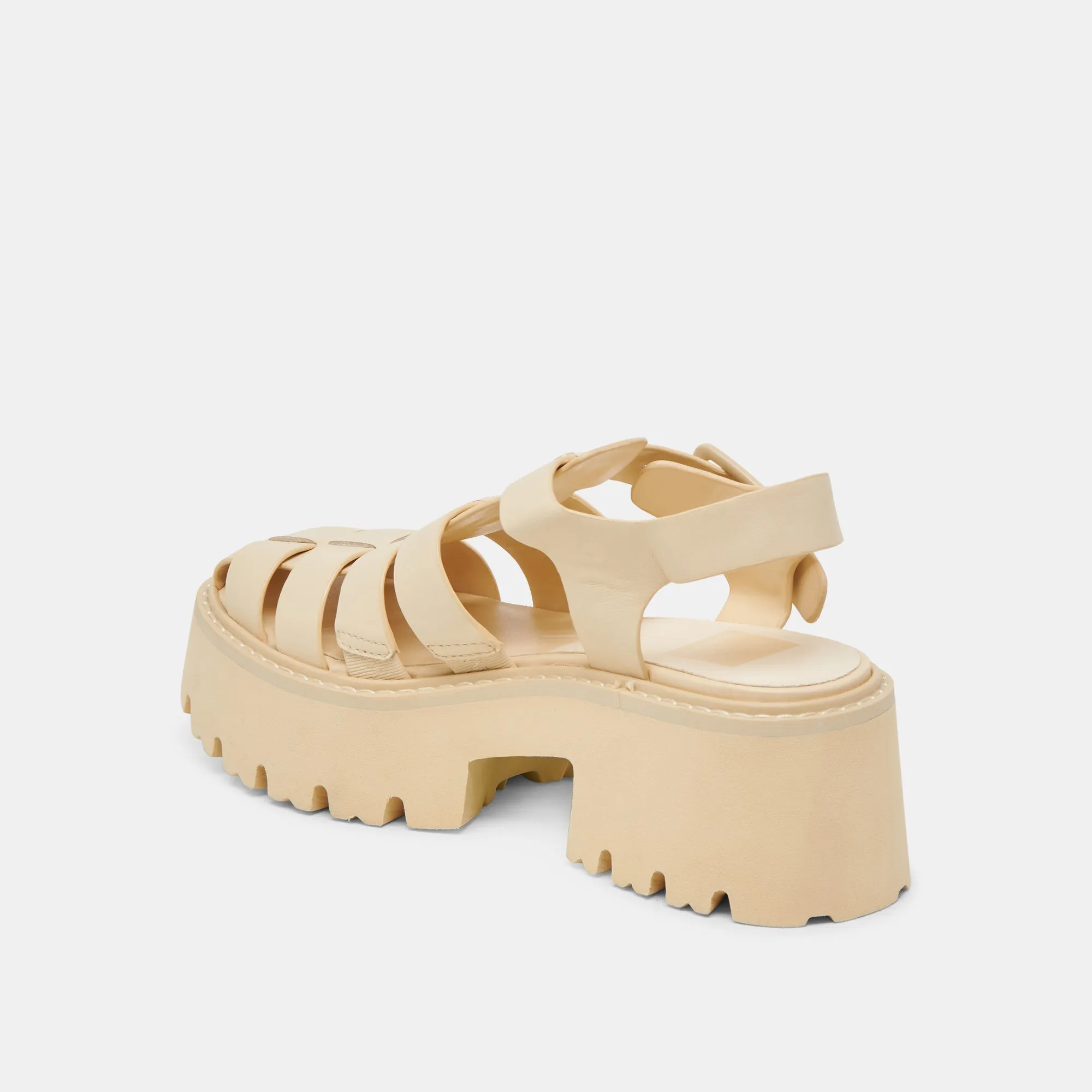SANDALES TONALES LASLY EN CUIR JAUNE CLAIR