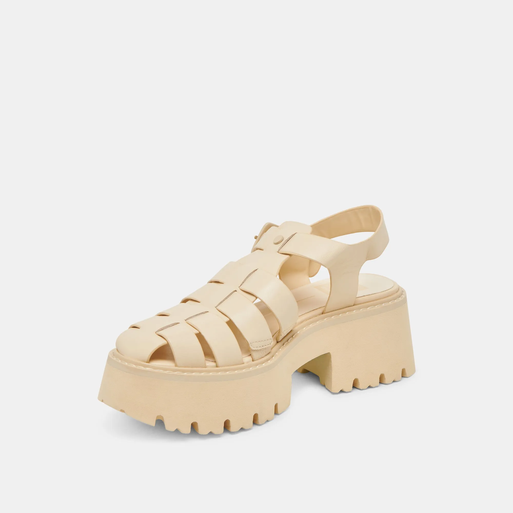 SANDALES TONALES LASLY EN CUIR JAUNE CLAIR
