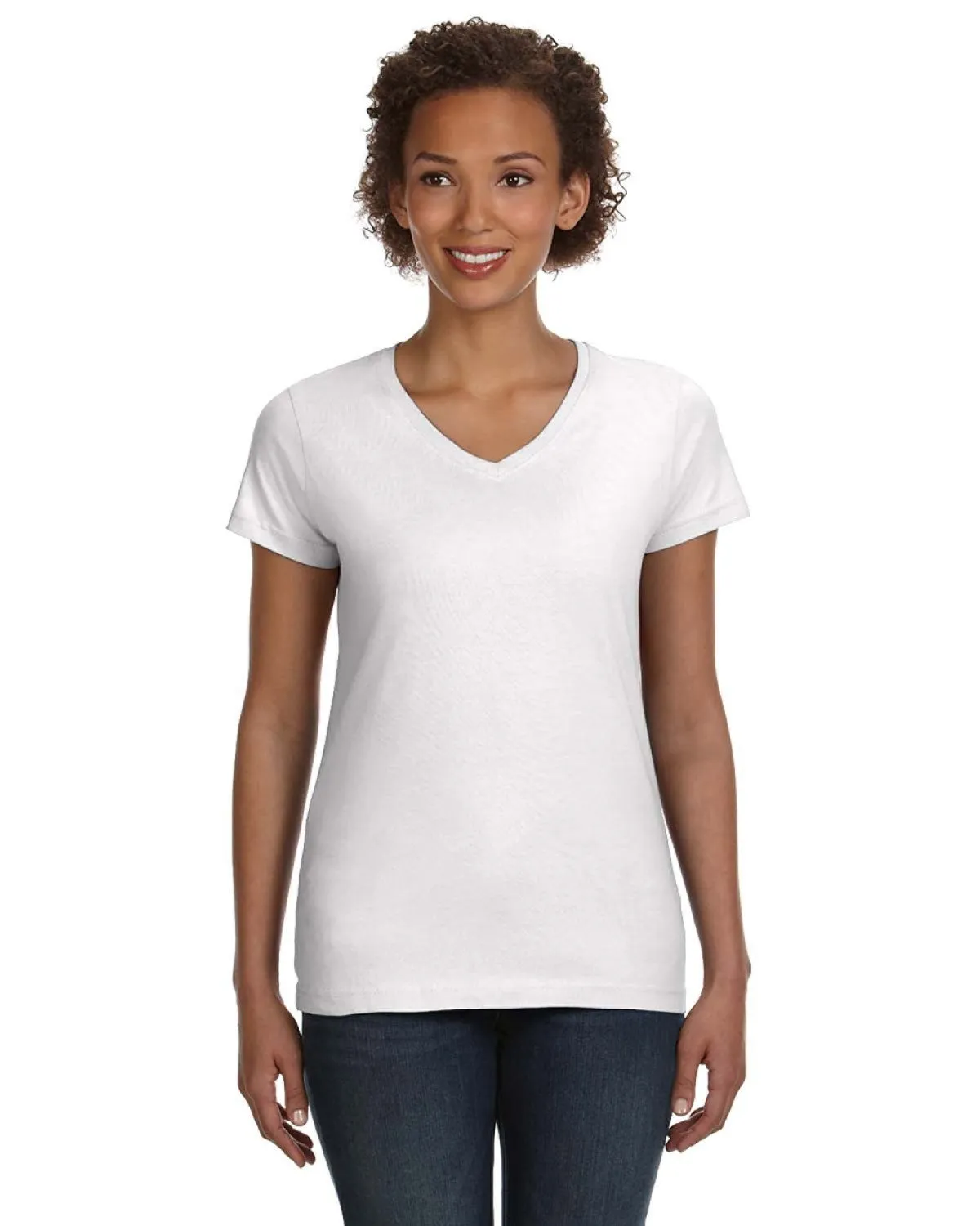 LAT 3507 T-shirt pour femmes en maille fine à col en V