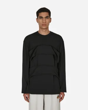 T-shirt à manches longues superposé Noir