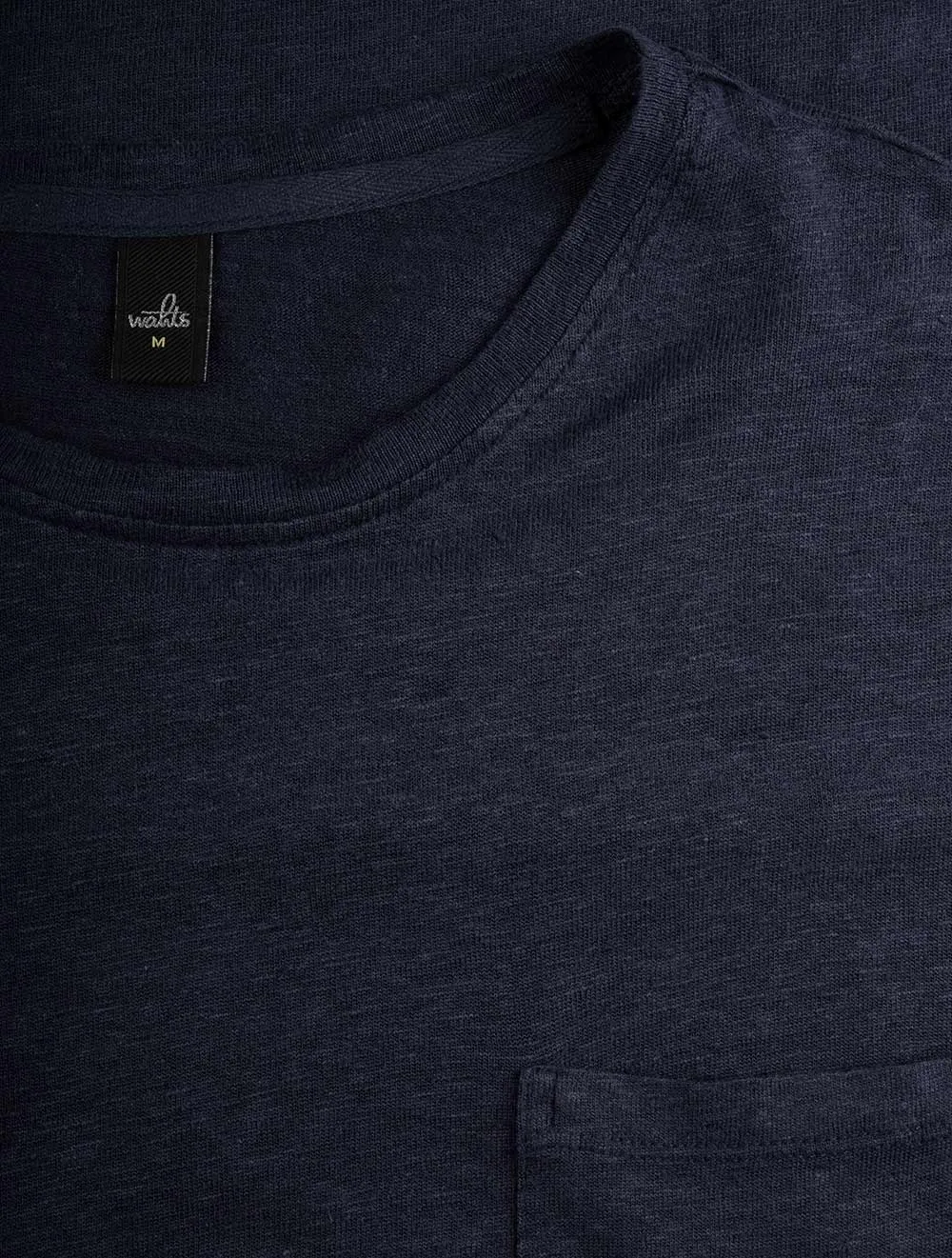 T-shirt de poche en lin bleu marine