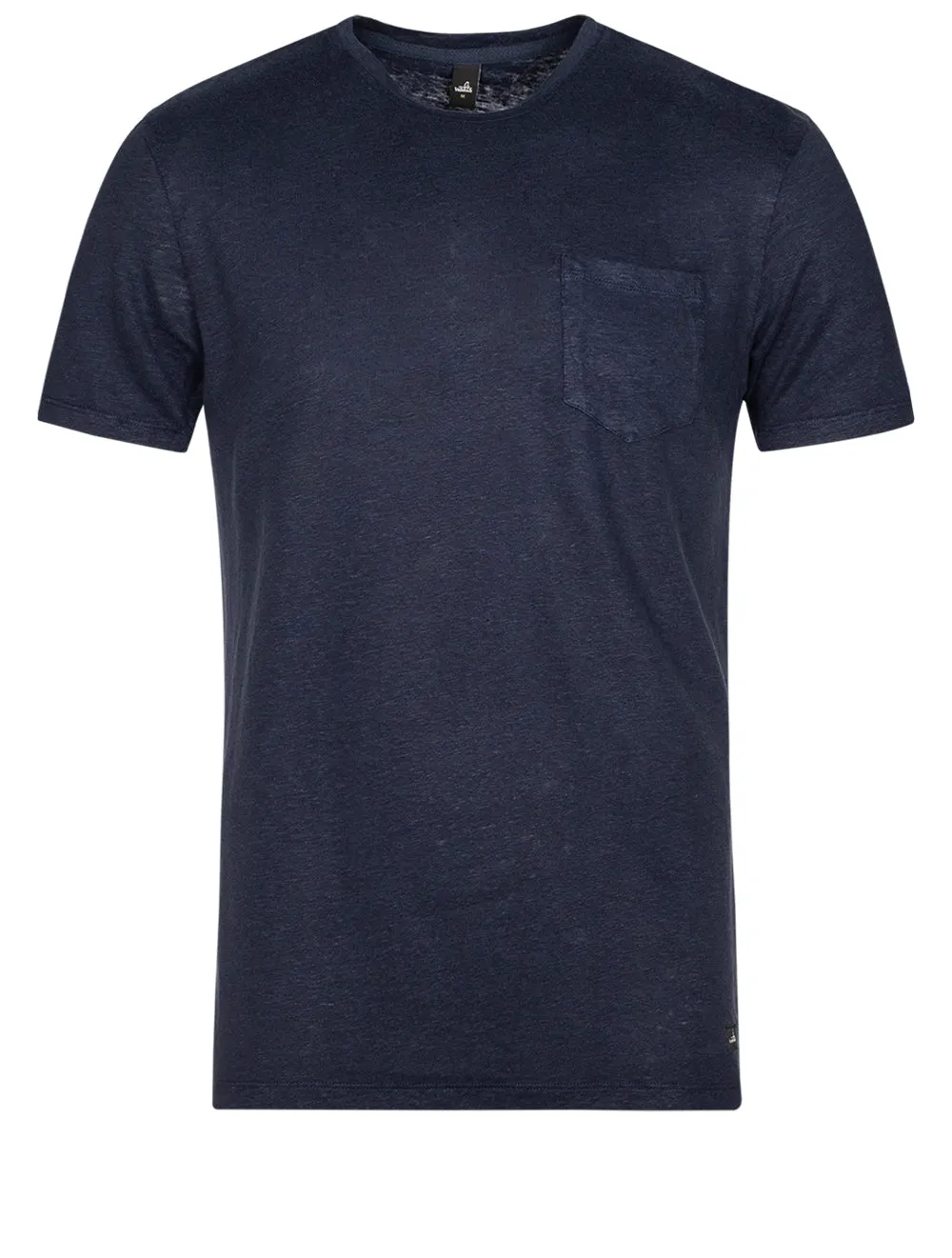 T-shirt de poche en lin bleu marine