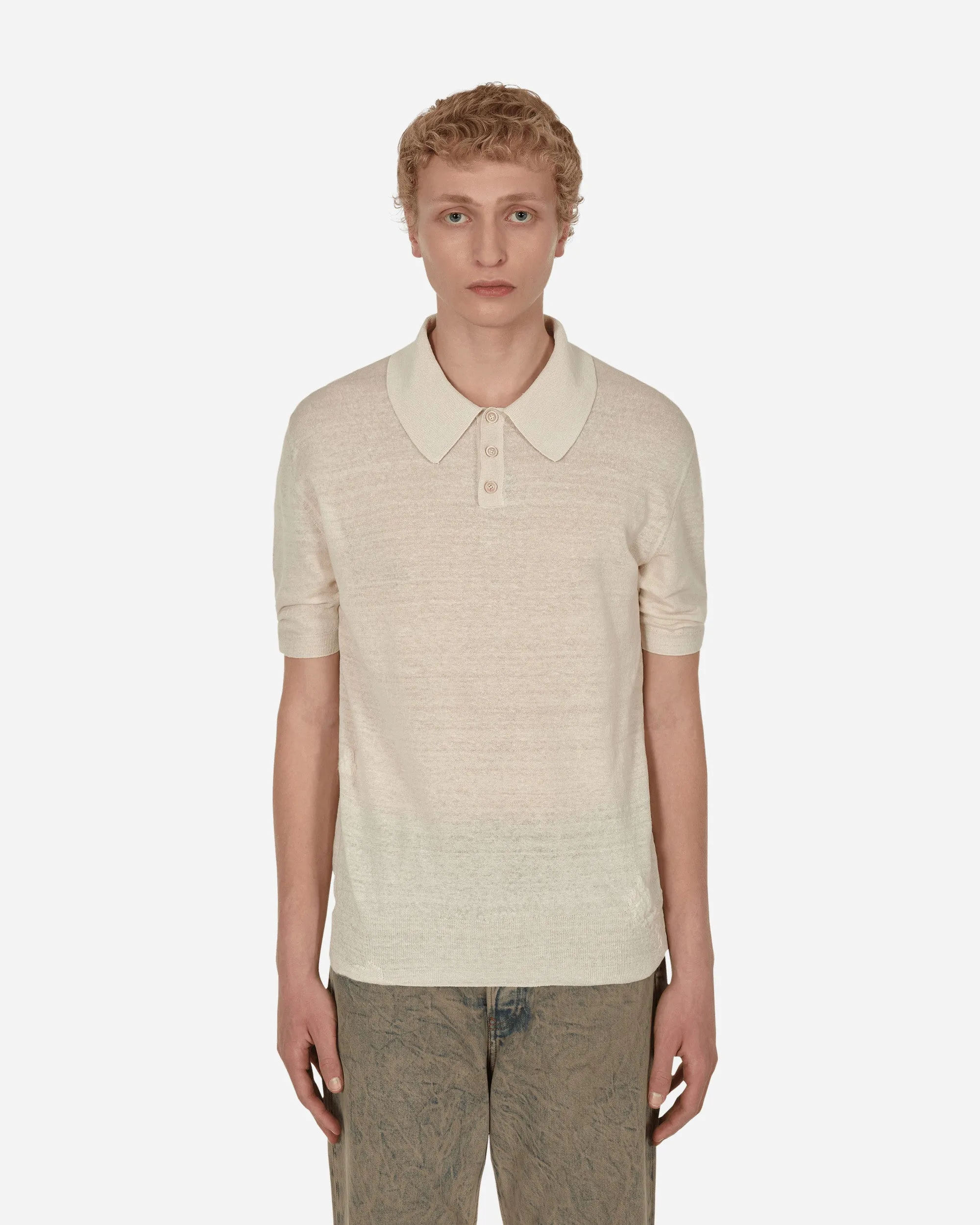 Polo en lin blanc