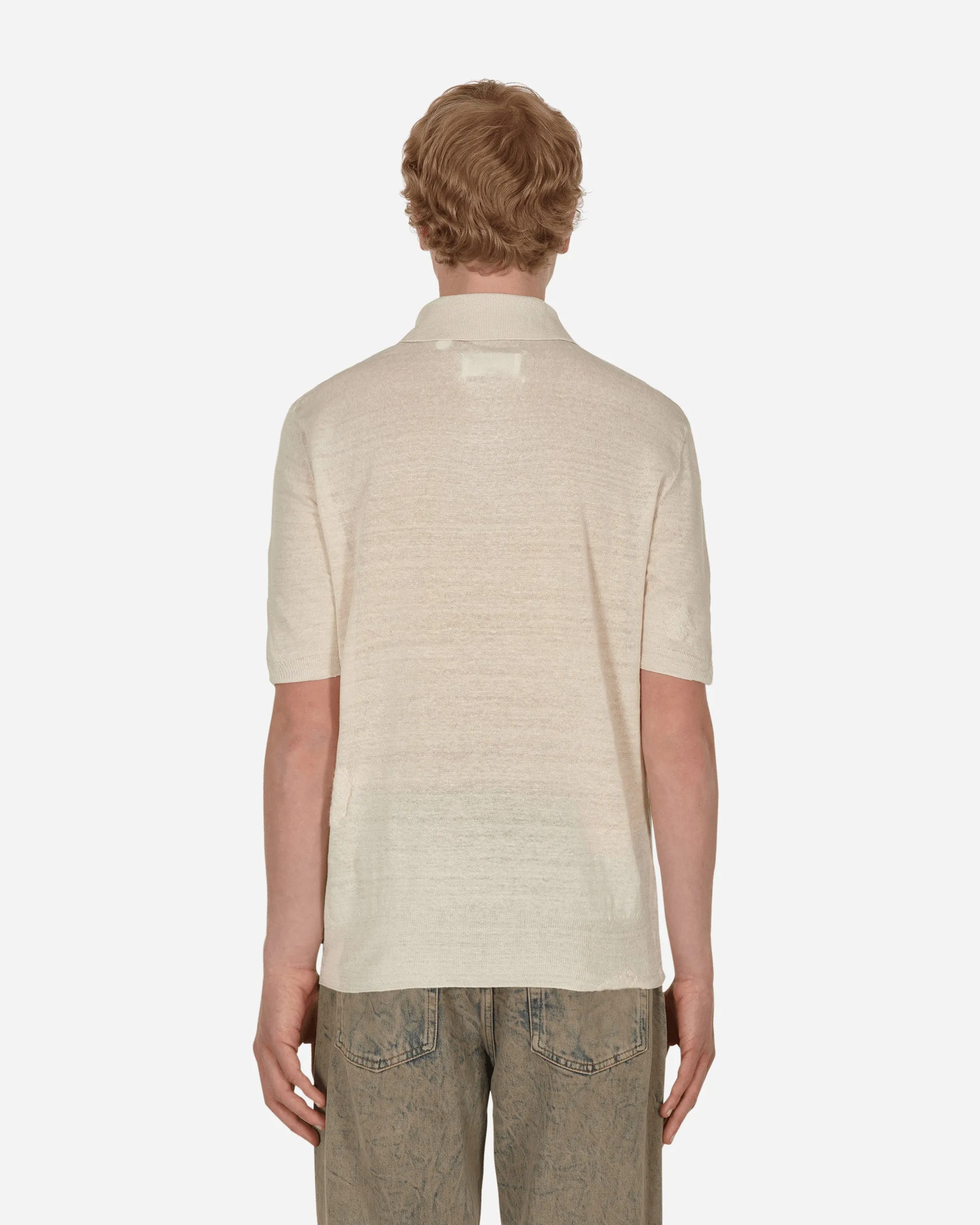 Polo en lin blanc