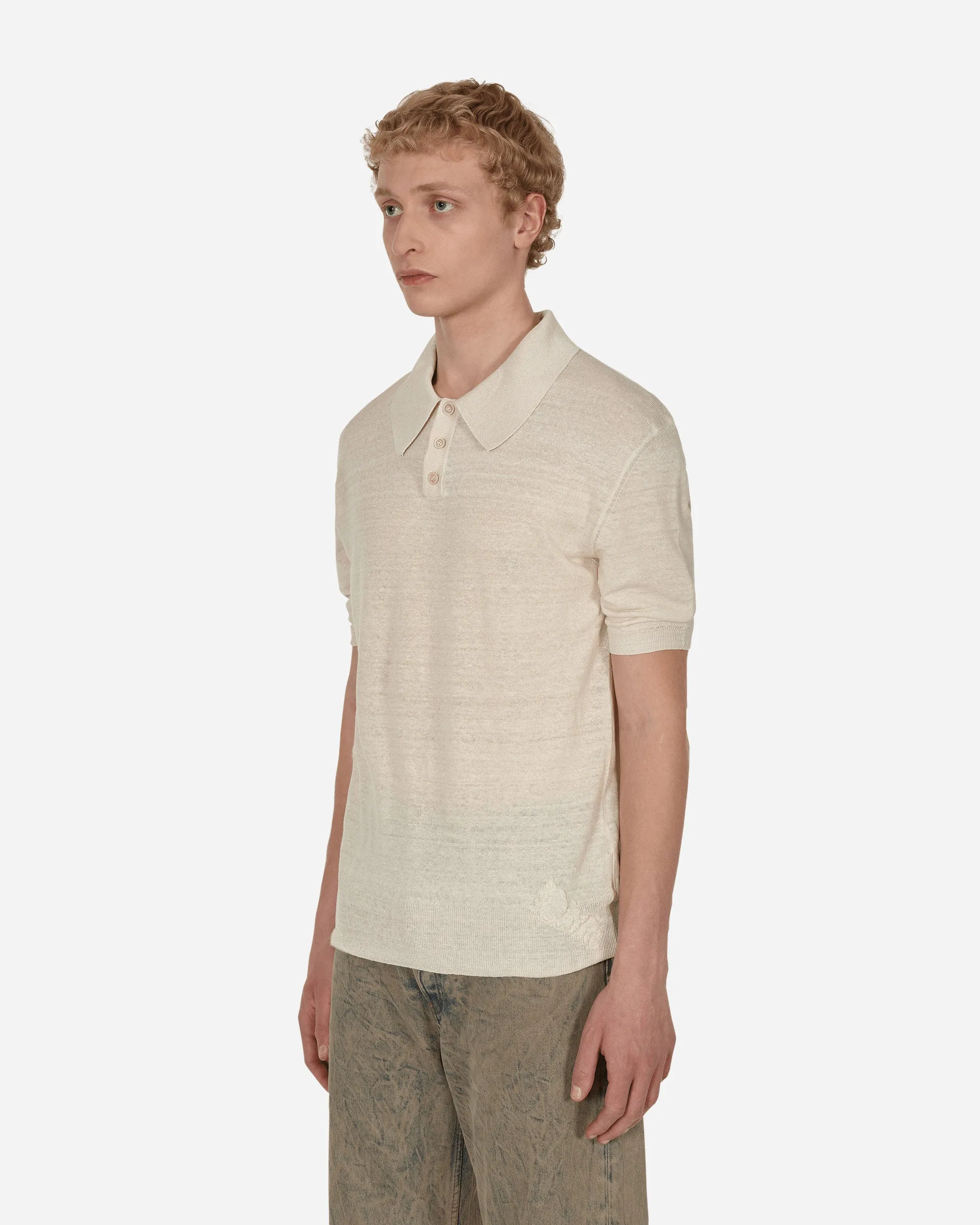 Polo en lin blanc