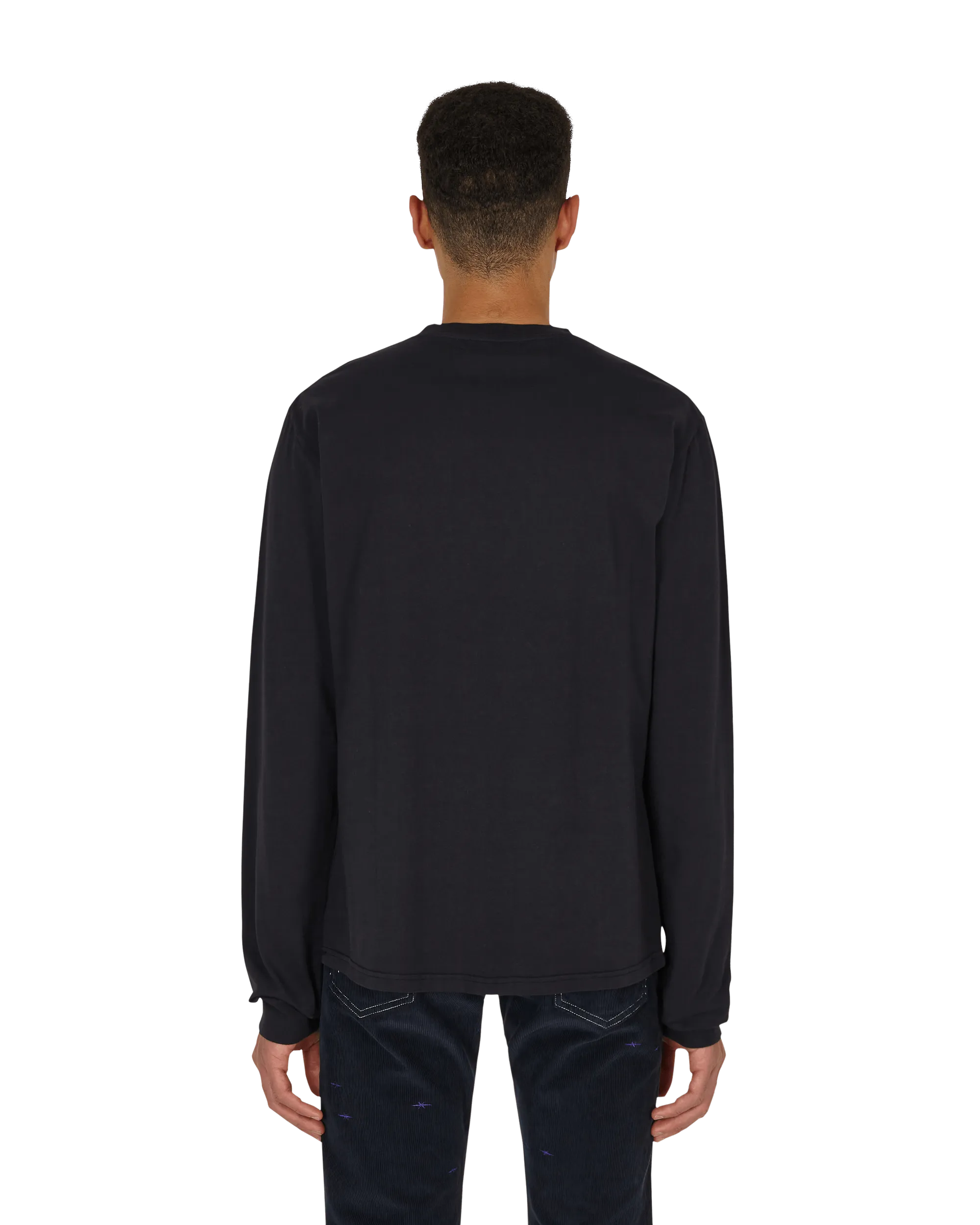 T-shirt manches longues graphique avec logo bleu
