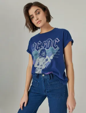Lucky Brand T-shirt boyfriend Acdc Bleu profond Lucky Brand
