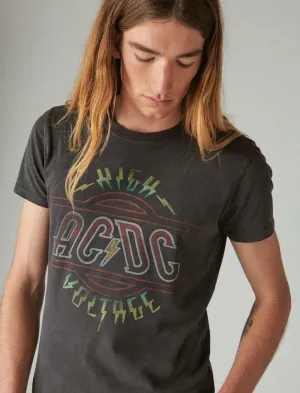 Lucky Brand T-shirt AC/DC Haute Tension Noir Jet Lucky Brand