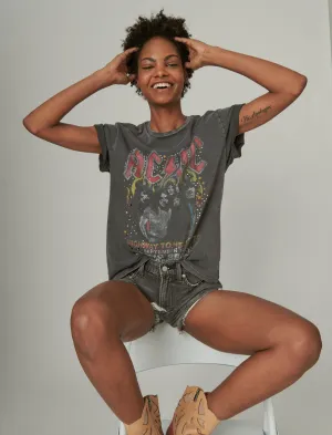 Lucky Brand T-shirt Boyfriend Iconique ACDC Nine Iron Lucky Brand
