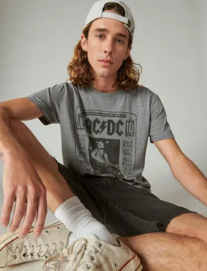 Lucky Brand T-shirt Acdc No Bull Gris chiné Lucky Brand