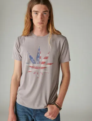 Lucky Brand T-shirt Américain avec Feuille de Cannabis Rock Ridge Lucky Brand