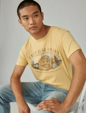 T-shirt graphique Lucky Brand Bear Tavern en rotin Lucky Brand