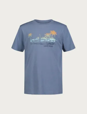 T-shirt Surf Classique pour Garçons Lucky Brand Bleu Foncé