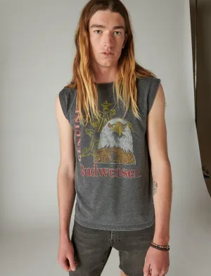 Lucky Brand T-shirt musclé Budweiser Eagle Noir jais Lucky Brand