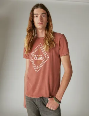 Lucky Brand T-shirt Fender Diamond Tee Brun Henné Lucky Brand