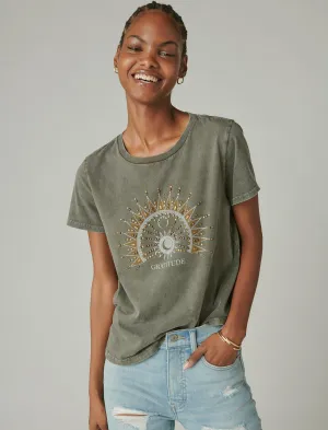 T-shirt Lucky Brand Mandala Rock Crew Beluga