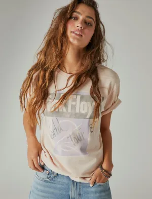 Lucky Brand T-shirt Boyfriend Pink Floyd Tour '87 Pêche Fouettée Lucky Brand