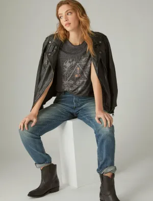 T-shirt Triangle Spirituel Lucky Brand 001 Noir Lucky Brand