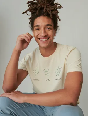 T-shirt graphique Super Lucky de Lucky Brand, gris Whitecap