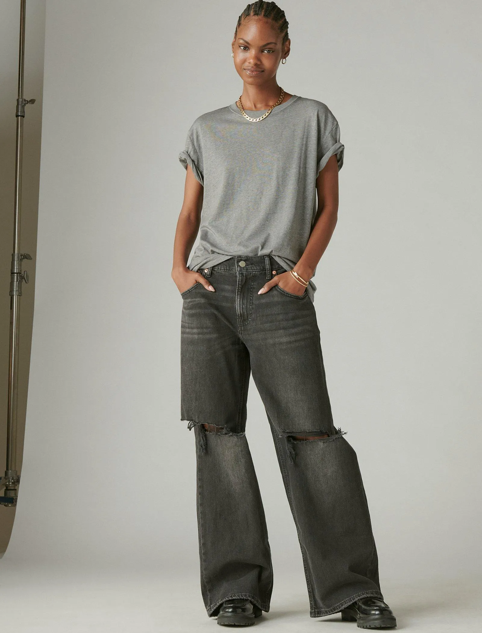Lucky Brand Le T-shirt Boyfriend Asphalte Lucky Brand