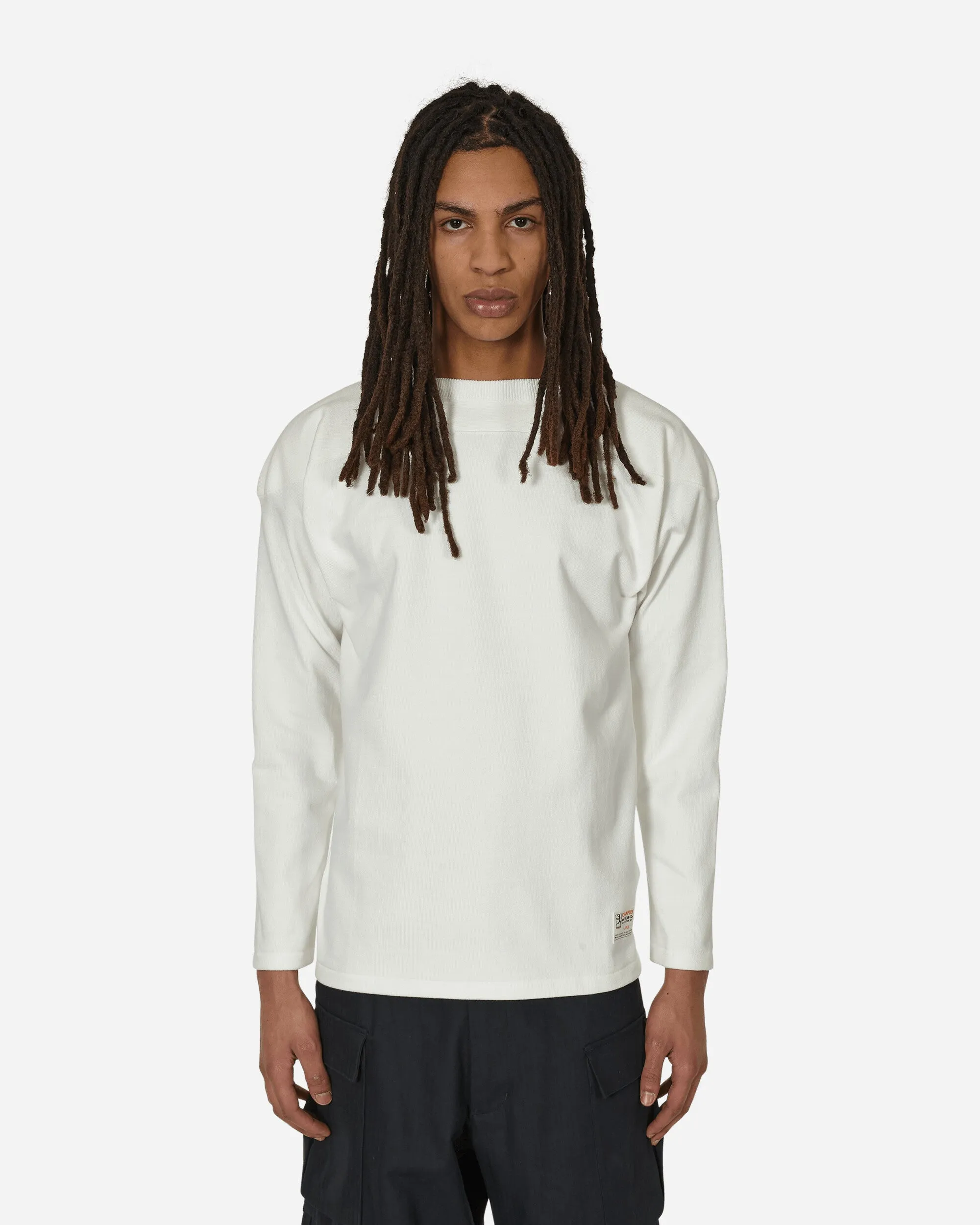 T-shirt manches longues col rond blanc Fabriqué au Japon