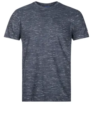 T-shirt à manches courtes chiné bleu soir