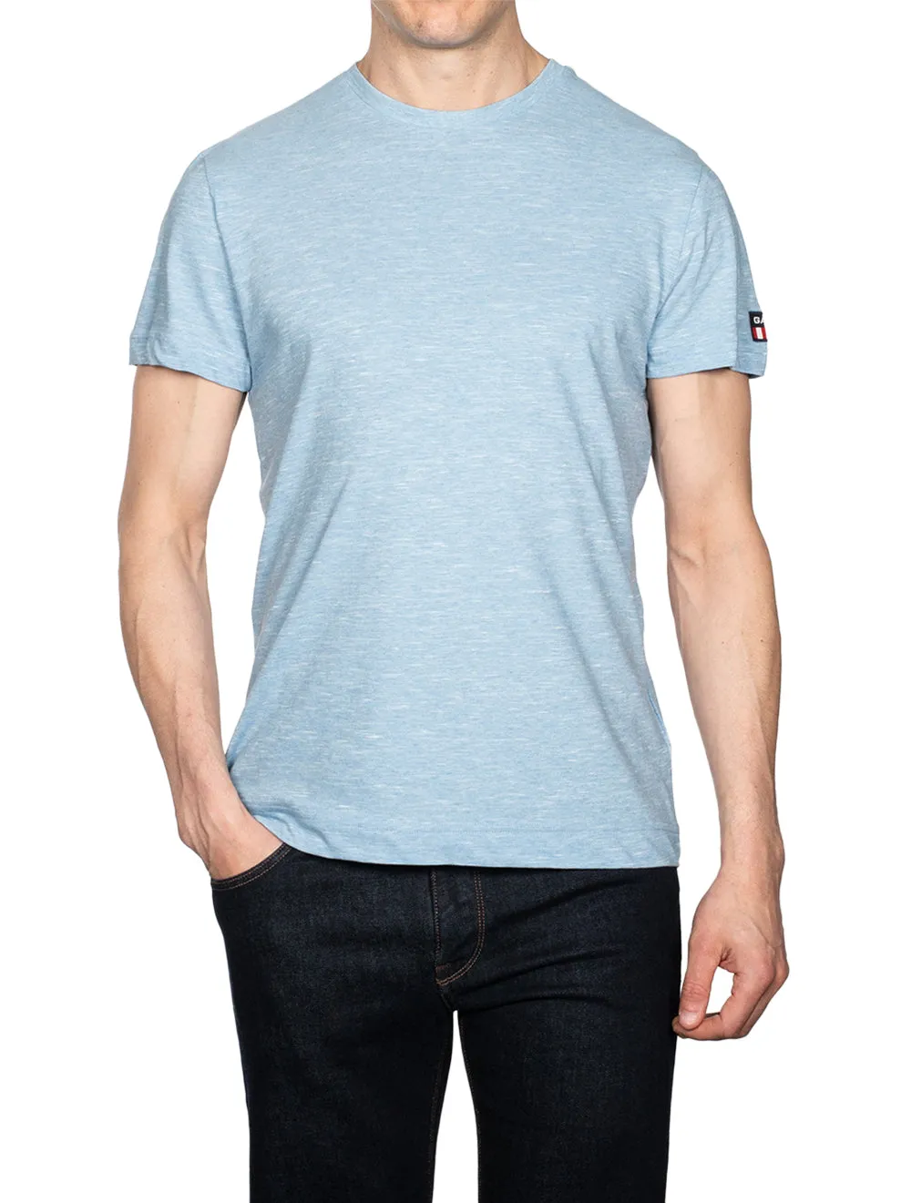 T-shirt à manches courtes marbré Bleu Cascade